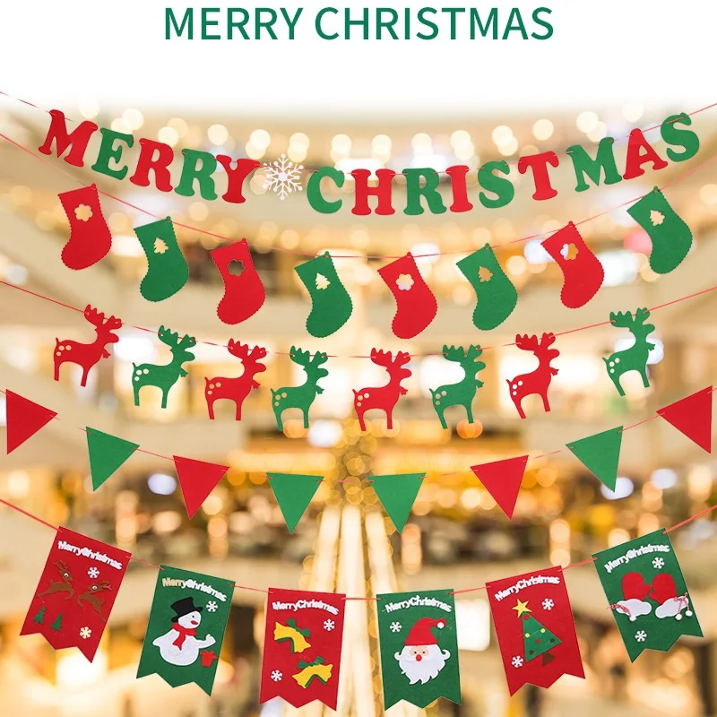 Санта костюм Лося буквы баннеры Рождественская елка носки олень гирлянда шаблон