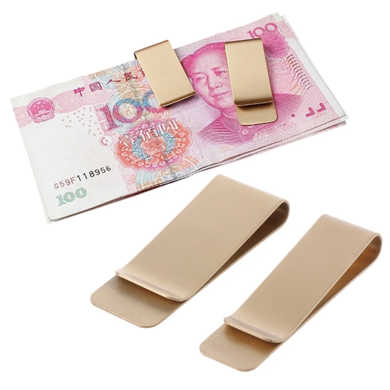 2020 Женский Мужской Латунный Тонкий Карманный металлический зажим кошелек