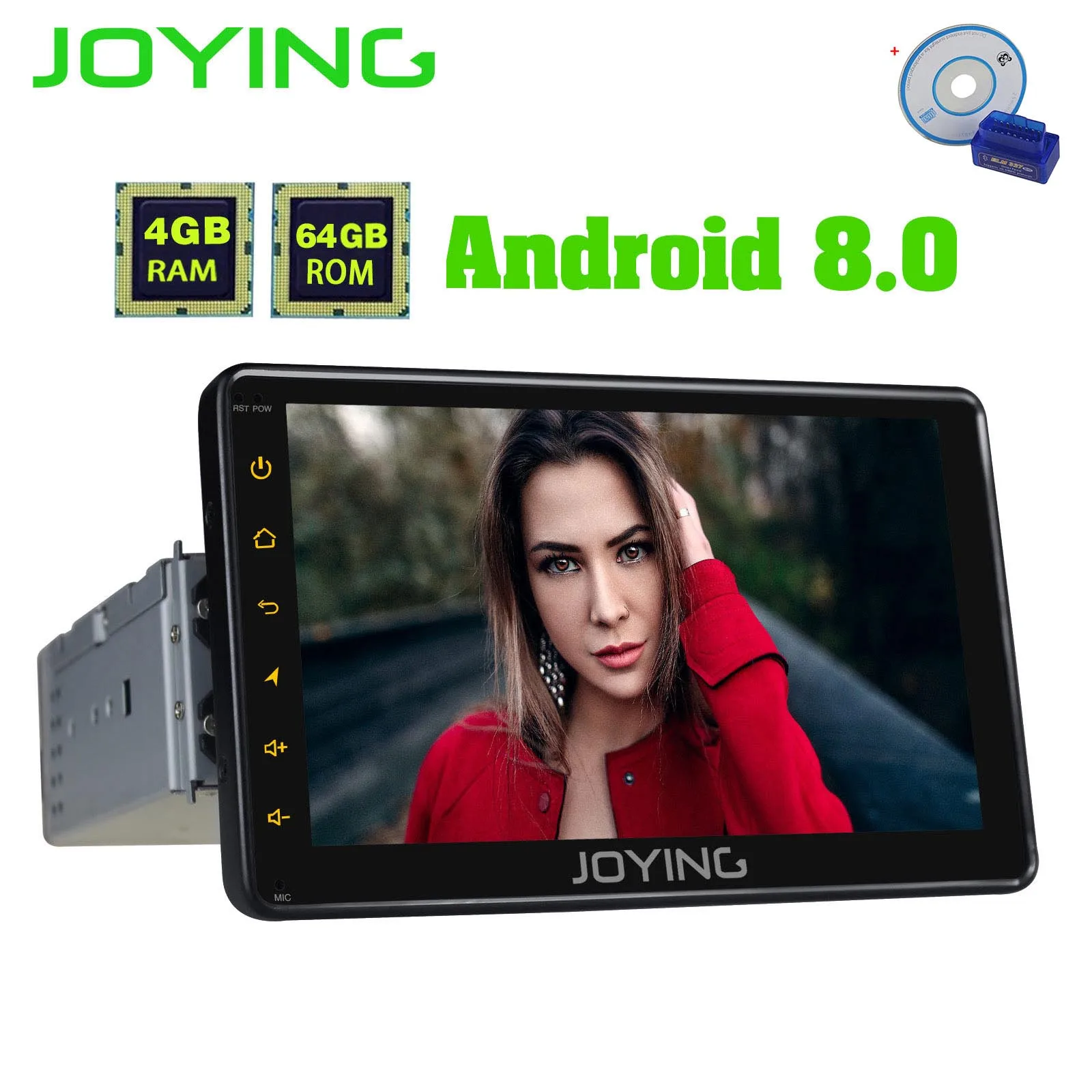 OBD Склад ЕС " дюймовый универсальный 64G rom Android аудио Радио 1 Din автомобильный мультимедийный плеер стерео Wifi+ DSP+ 4G Модем - Цвет: OBD