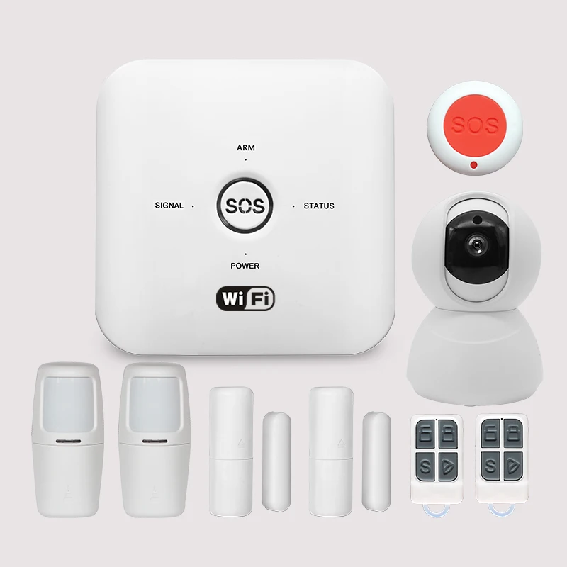 Серебристый Tuya Smart Wifi+ GSM Беспроводная умная домашняя система охранной сигнализации совместима с Alexa - Цвет: Серебристый