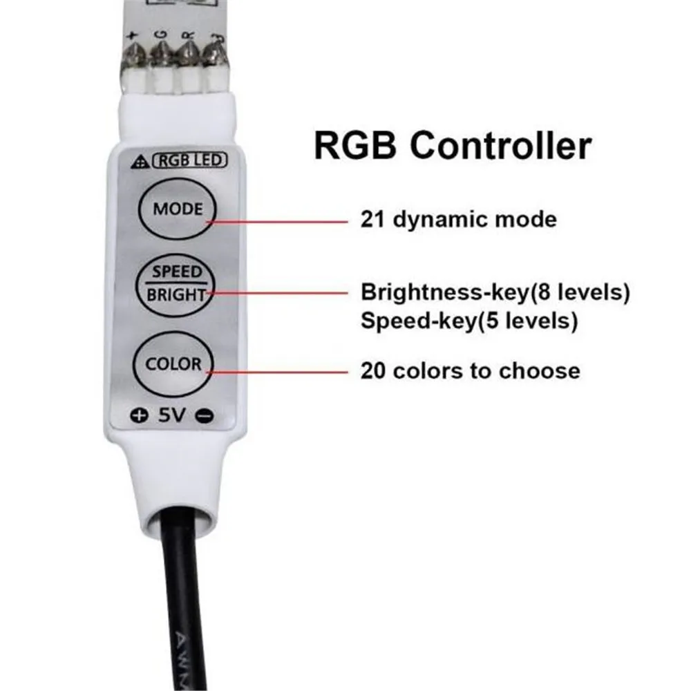 200 см многоцветный RGB светодиодный ленточный светильник USB кабель ТВ фоновый ing Kit