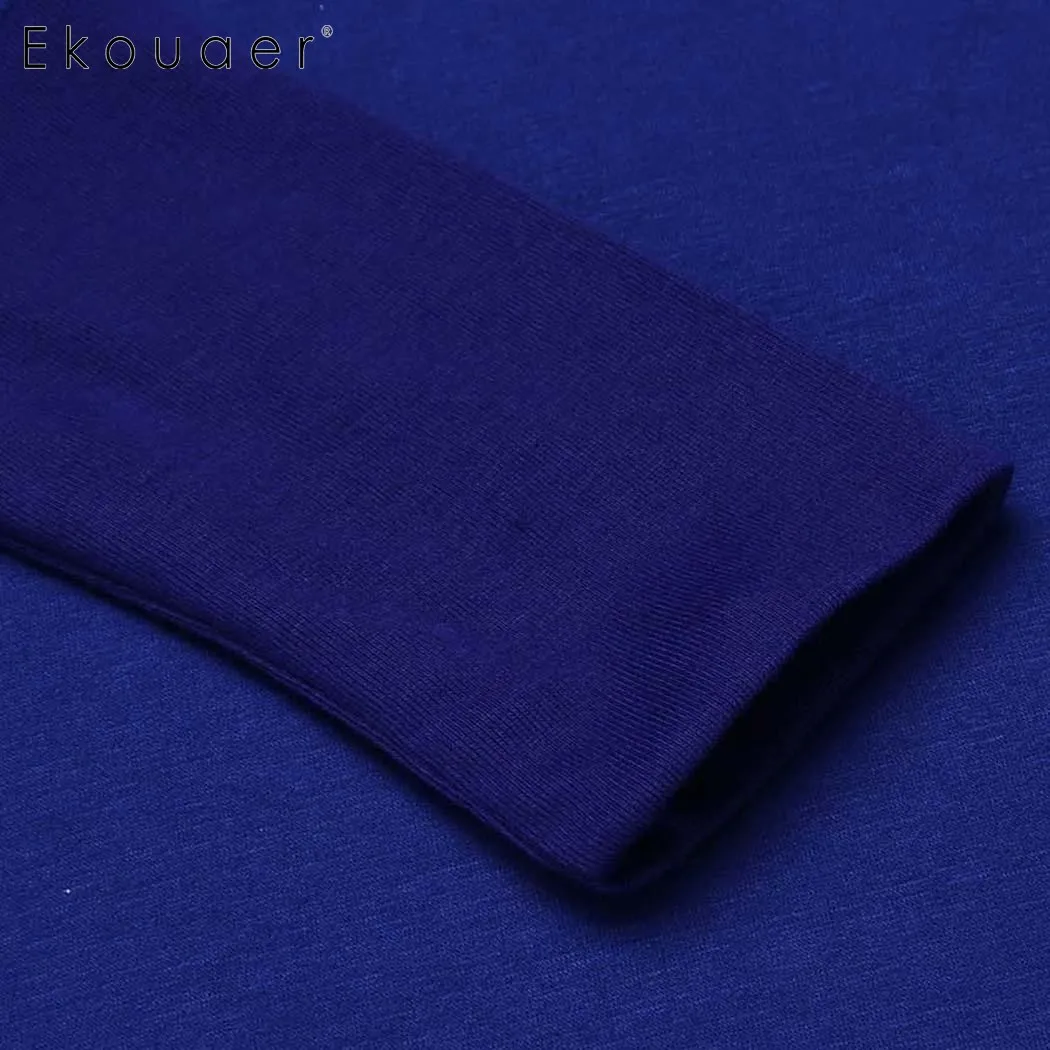 Ekouaer ночное белье для женщин с вырезом лодочкой Однотонная ночная рубашка