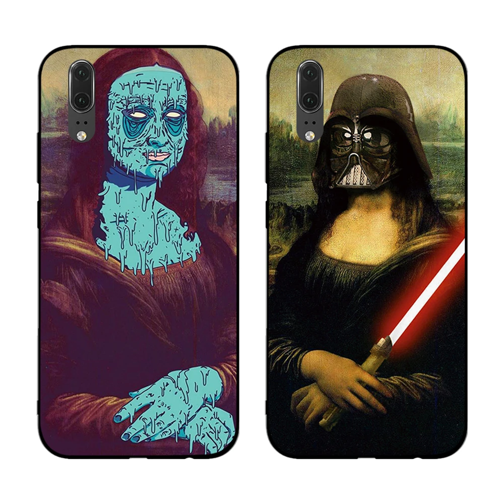 Mona Lisa funny Spoof для Huawei P8 P9 P10 P20 P30 Lite Pro P Smart 2016 2019 ТПУ Мягкий силикон | Мобильные