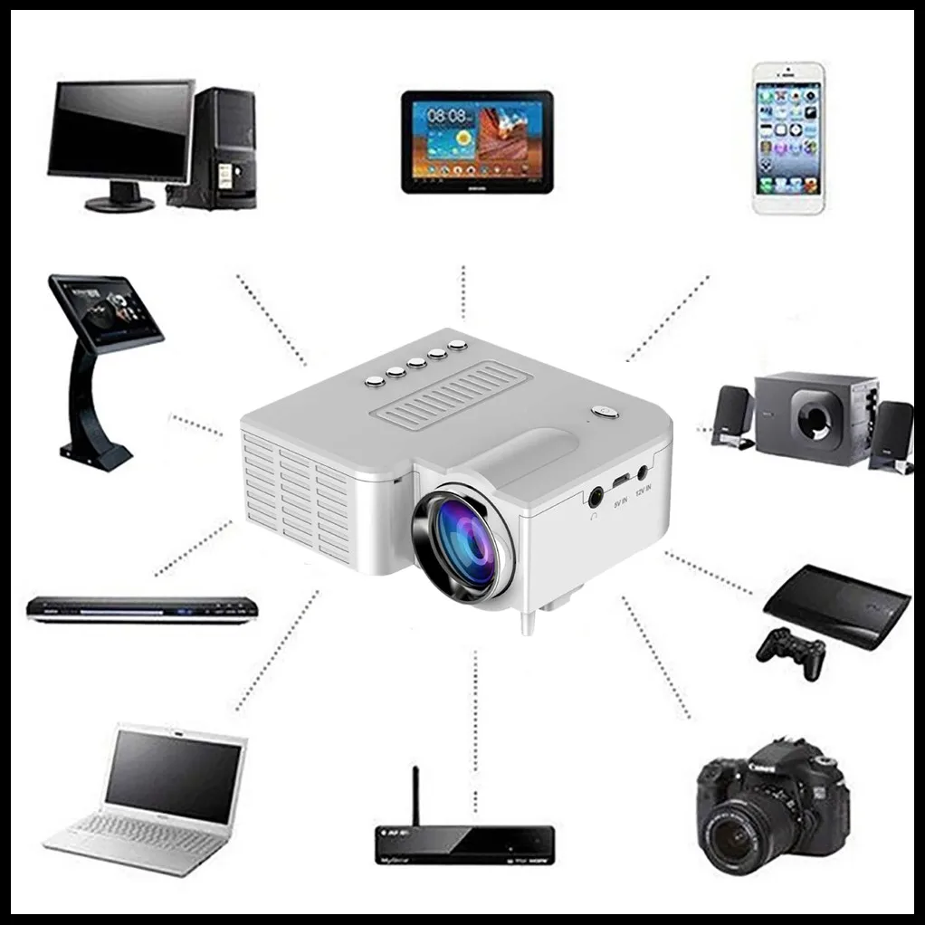 США Plug белый UC28A мини мультимедийный светодио дный проектор 1080 P - Цена: 3 175,85 руб.