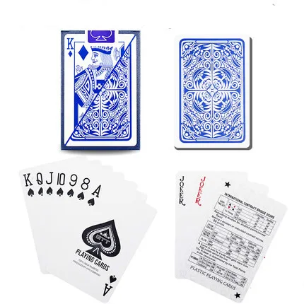 blue 5735 ПВХ Пластик шаблон баккара Пластик Водонепроницаемый игральных карт игры техасский холдем покер карты; настольные игры 58*88 мм карты - Цвет: blue 5735
