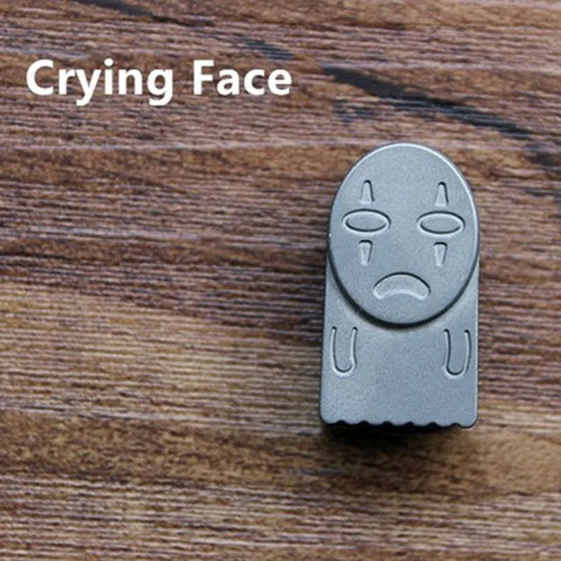 crying face EDC карманный портативный инструмент титана тысячи духов без лица человек нож бисерная Пряжка молния голова зонтик кулон - Цвет: crying face