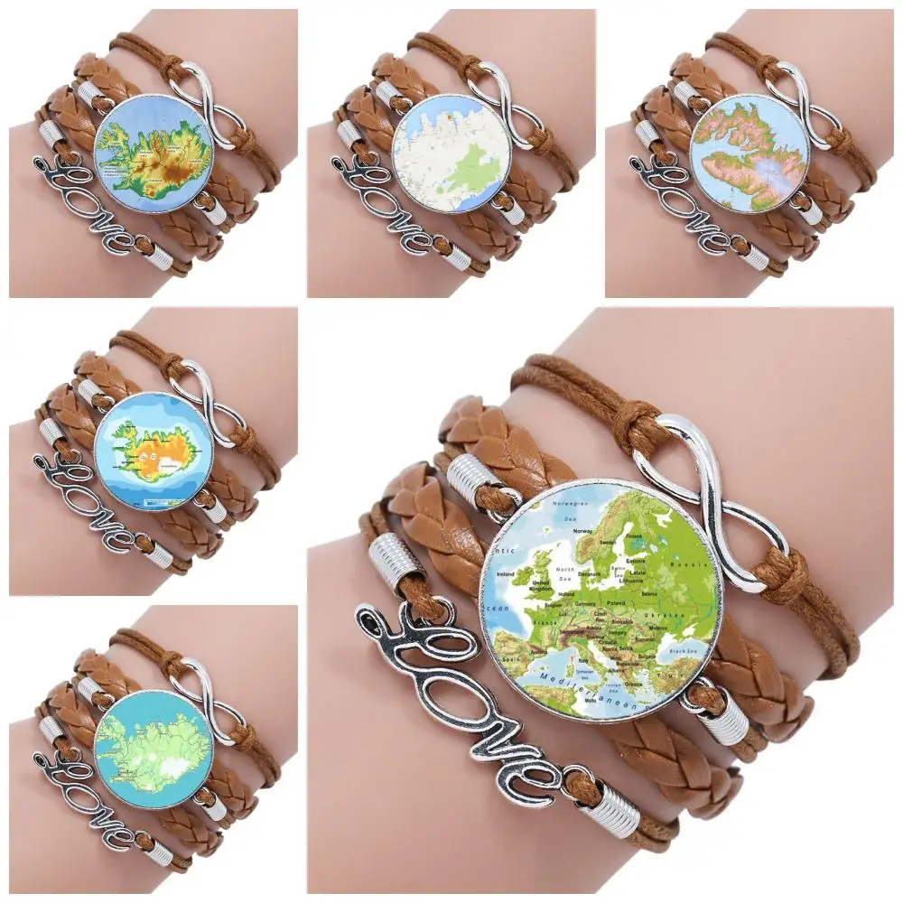 Исландские ювелирные изделия с дизайном карта Классический Стеклянный