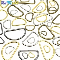 10pcspack non welded nickel plated d ring semi ring ribbon clasp knapsack belt buckle
