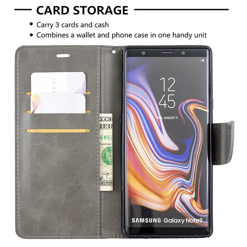 Кожаный чехол книжка Note 8 9 для Samsung Galaxy Note8 с отделениями карт бумажник Note9