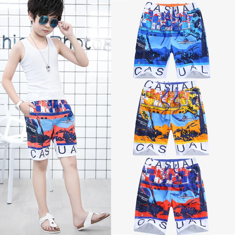 Пляжные шорты для мальчиков спортивные детские пляжные лето 2018 детский
