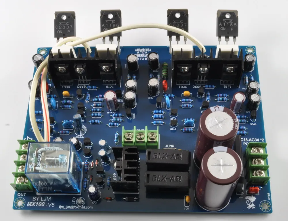 MX100 200 W + 4ohm 2SA1186 2SC2837 усилитель комплект LJM | Электроника