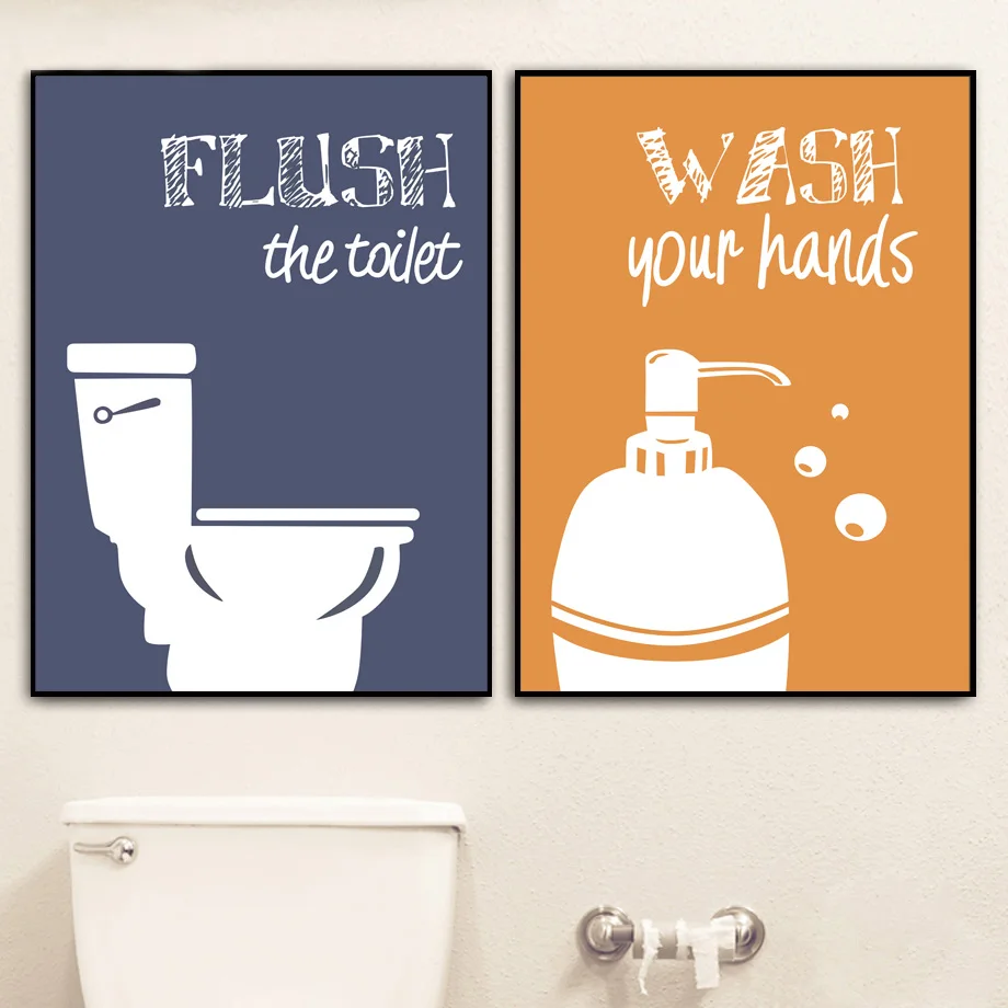 Красочное полотенце цитаты в туалете настенная Картина на холсте скандинавские