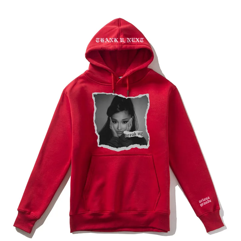 Эксклюзивная Мужская толстовка с капюшоном Thank U Next Break Up, женская уличная мужская повседневная куртка на молнии, повседневные флисовые мужские пальто - Цвет: Red