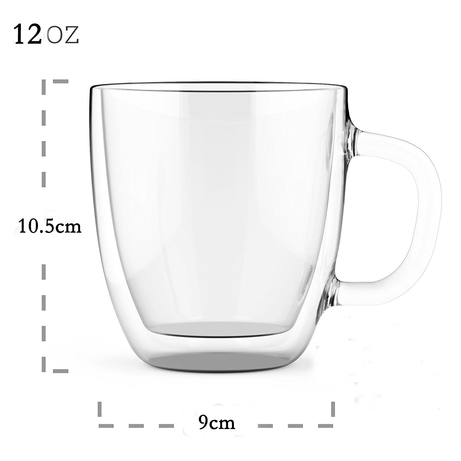 Термостойкая двухслойная стеклянная кофейная кружка 12 унций чайные чашки ручной