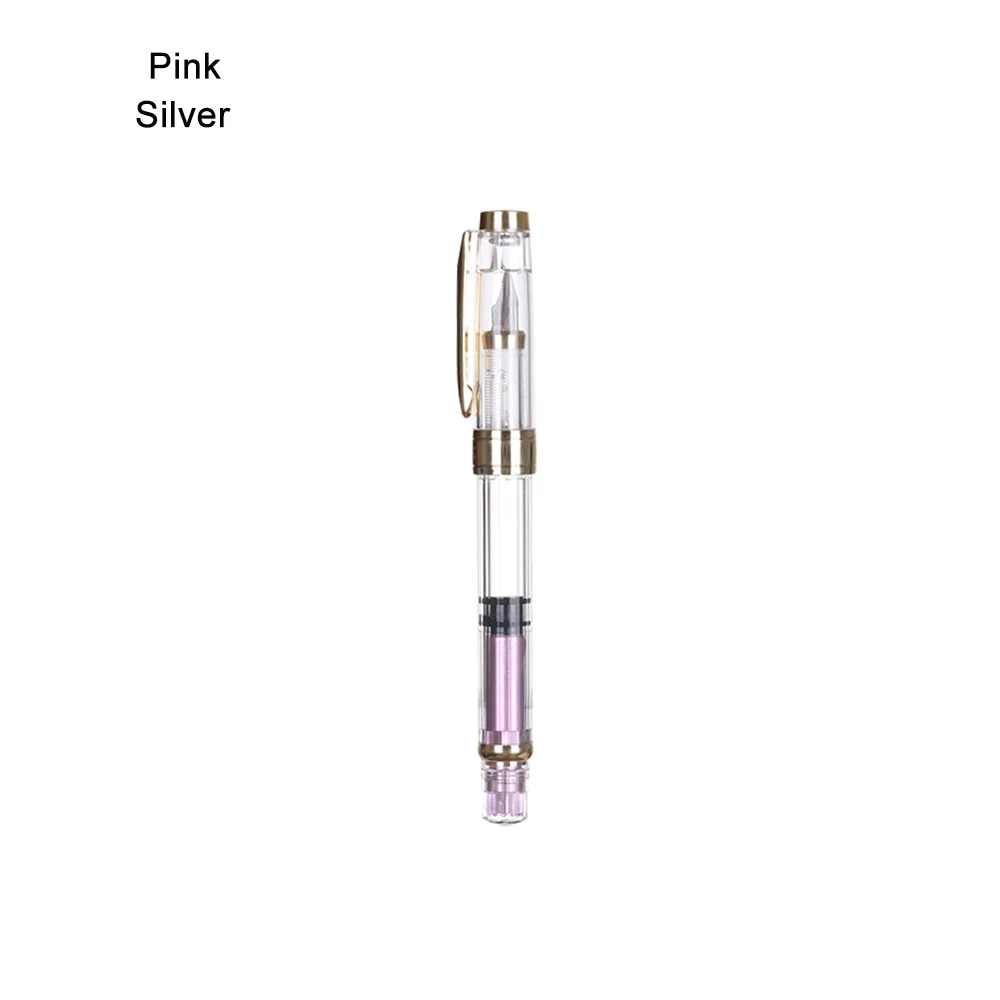 transparent pink Модный металлический зажим Портативный мульти Цвет прозрачный перьевая ручка винт ультратонкая EF перо подарок 9 Цвет Палочки офисные школьные принадлежности, блокноты - Цвет: transparent pink
