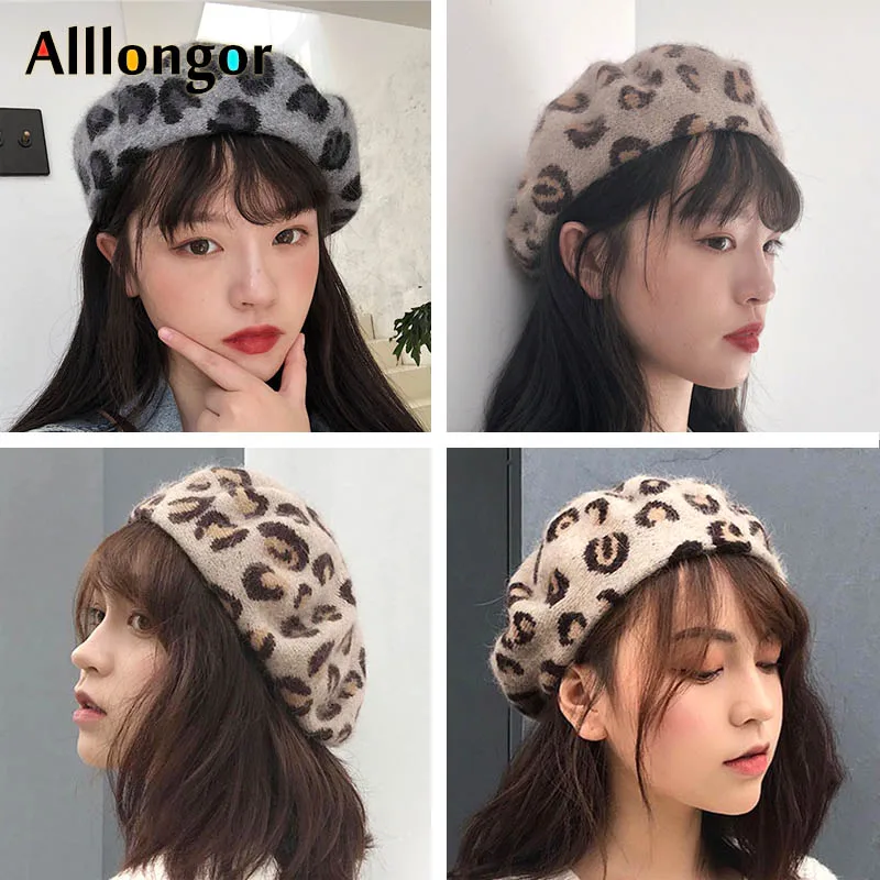 Высококачественная Новинка 2020 зимняя шапка берет с леопардовым принтом женская