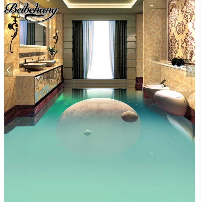 Пользовательские самоклеющиеся ПВХ водонепроницаемый 3d Пол живопись Блестящие