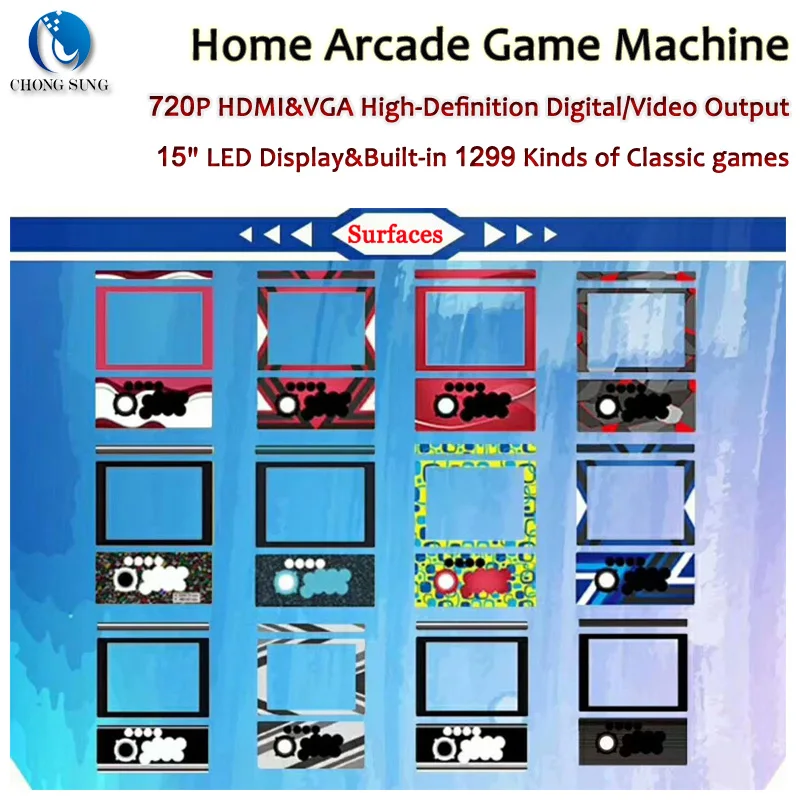 Портативная игровая консоль 15 "светодиодный дисплей Главная аркадная игра