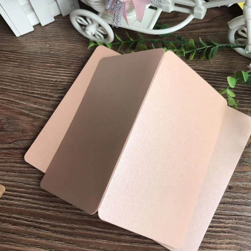 pearl pink 9,4*15 см Цвет складной DIY открытка пустые поздравительные открытки Черный Белый крафт карты свадебные вечерние украшения - Цвет: pearl pink