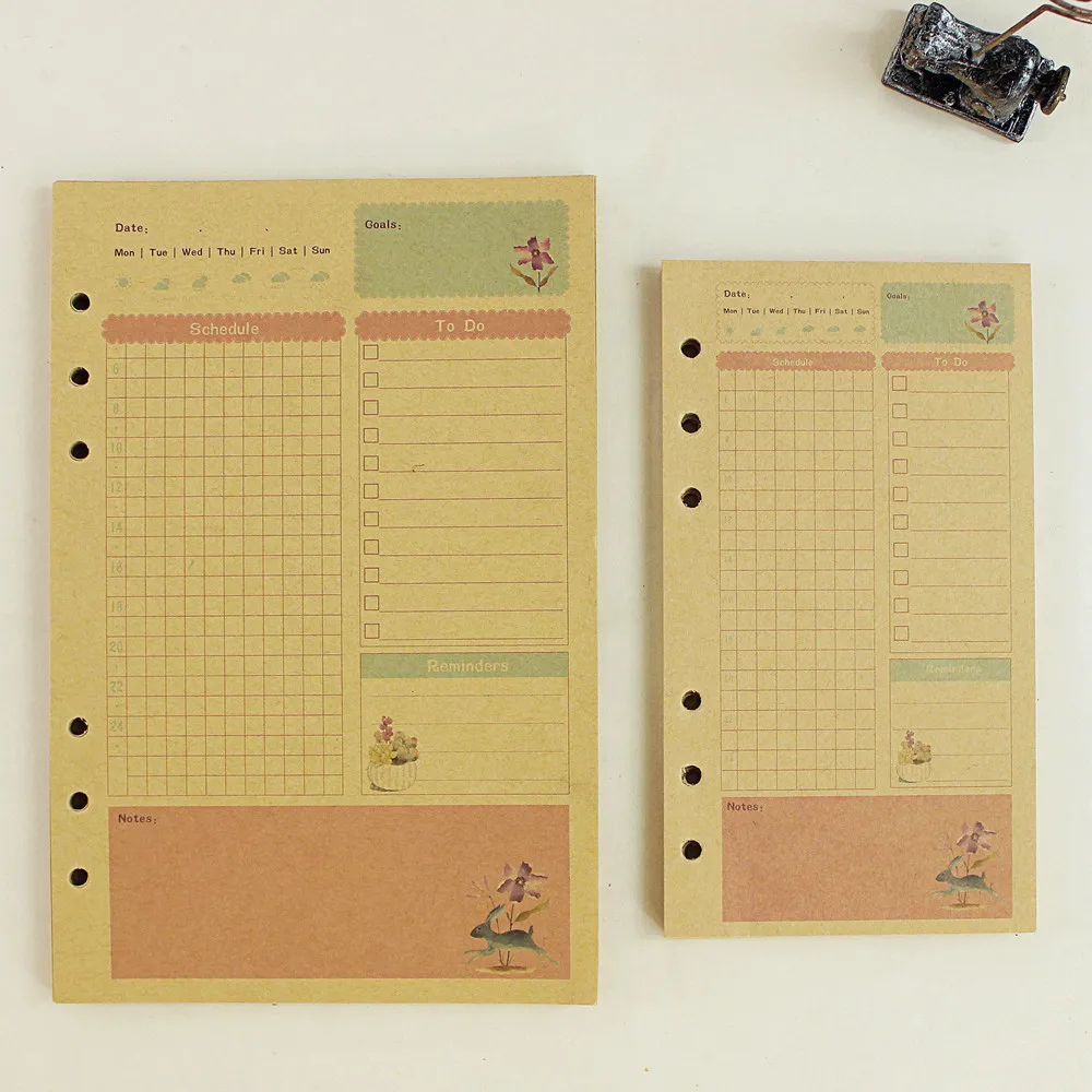 45 страниц/шт А6 А5 крафт-бумага красочные винтажные заправки спиральные записные