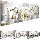 Большой цветок белой орхидеи, алмазная вышивка, алмазная живопись, вышивка крестиком, Модульная картина, стразы, мозаика, украшение
