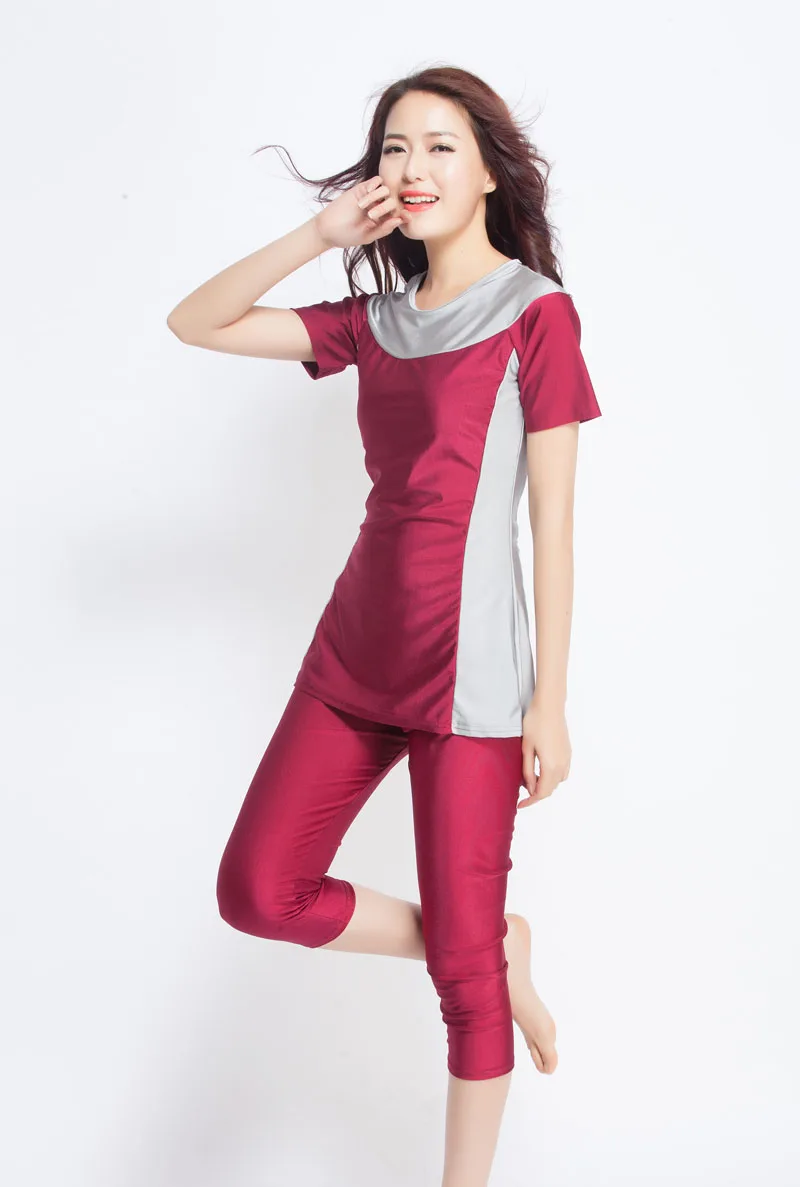 Красочные живой нейлон Купальники для женщин мусульманская Леди Мусульманский