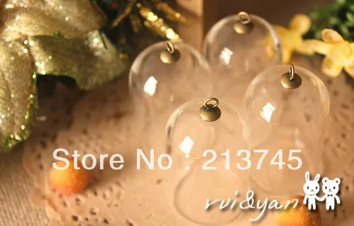 Free ship!!! 2013 NEW 38*25mm glass globe with cap glass vial DIY (bottle with ring / glass bottle) glass cover vials