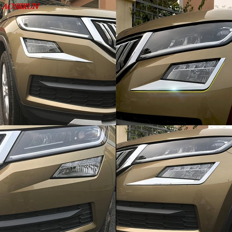 2 шт. накладки на Противотуманные фары для Skoda Kodiaq 2016 2017|decoration car|car bodycar decoration |