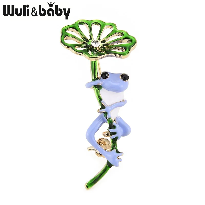 Женская классическая брошь Wuli&ampbaby из металлического сплава в форме зеленой