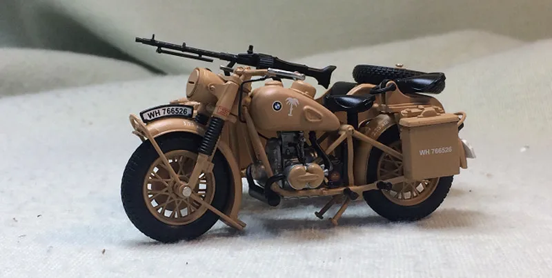 1:24 B M W R75 Вторая мировая война немцы Африканский корпус боковой трехколесный мотоцикл Военная Модель MG42 пулемет