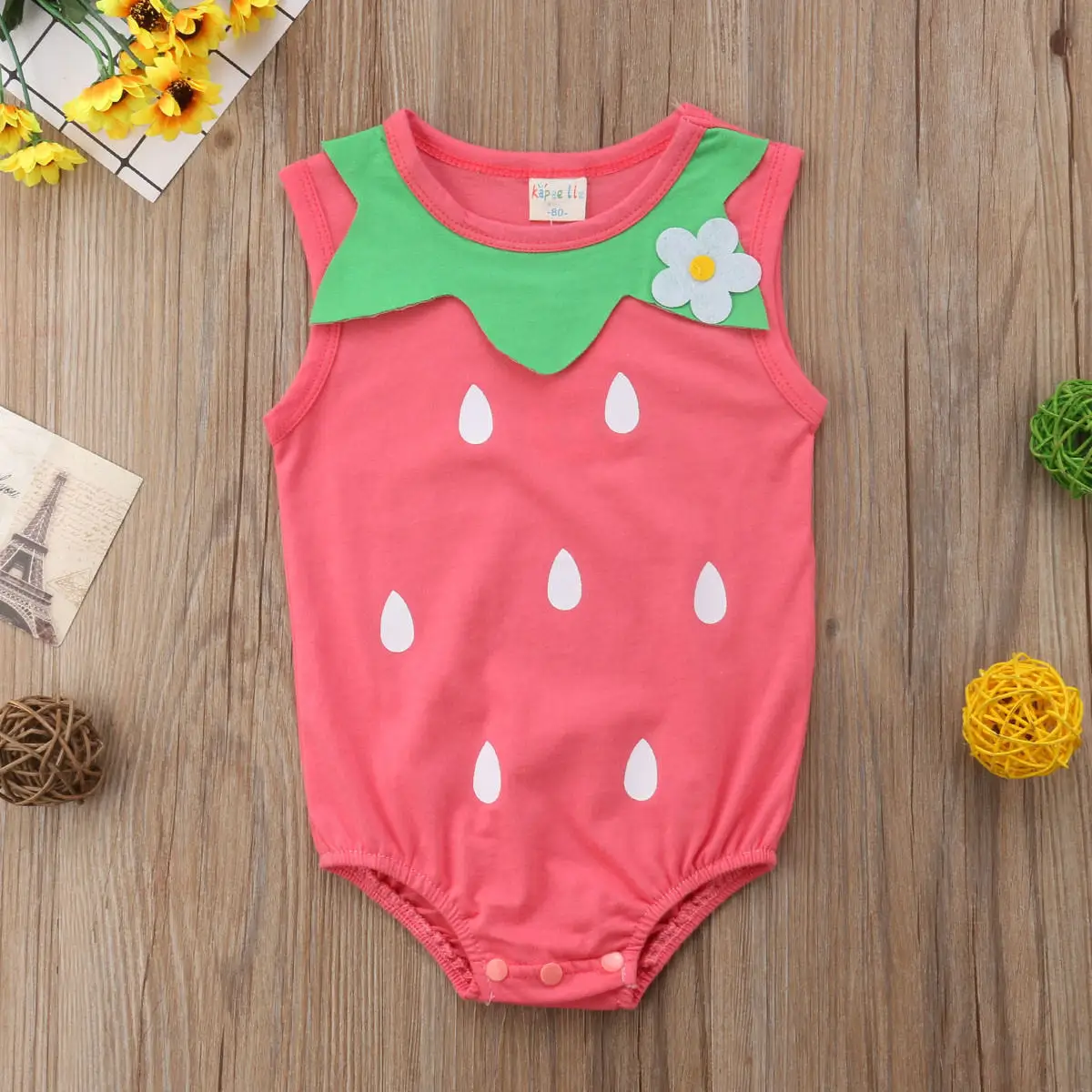 Новый комбинезон для маленьких девочек Летний новорожденного с цветочным