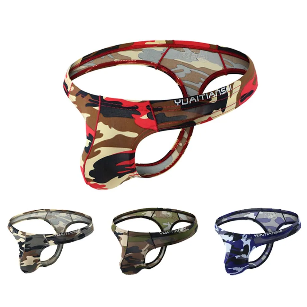 Новинка 2019 сексуальные мужские трусы с низкой посадкой камуфляжные стринги g