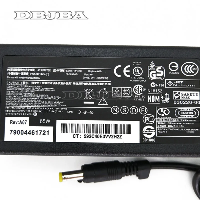 18 5 V 3.5A 65W AC адаптер питания зарядное устройство для HP Compaq Presario 2200 F500 F700 A900 C300 C500 C700
