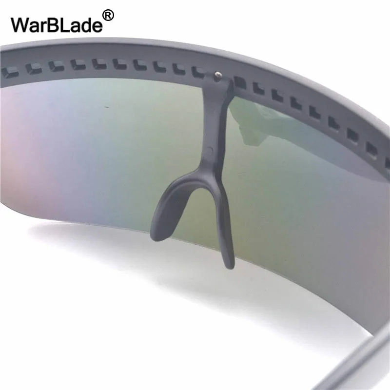 

WarBLade New Oversized Shield Visor Sunglasses Women Designer Big Goggle Frame Mirror Sun Glasses Shades Men Windproof Eyewear