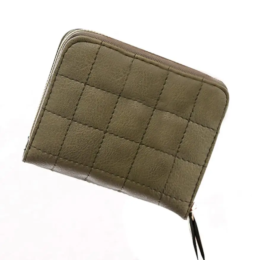 Green Женский кошелек, короткий, нубук, шахматы, маленький кошелек, клатч, кошелек, кредитная карта, ID держатель, чехол, сумка для денег,, Прямая поставка# Y - Цвет: Green