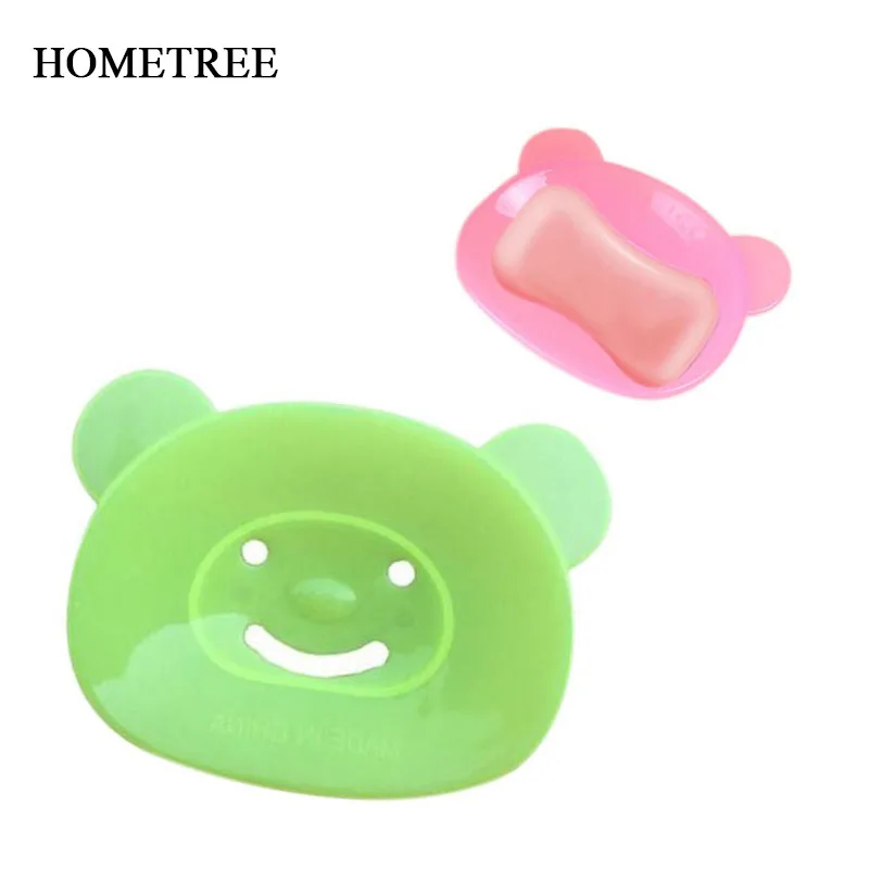 

HOMETREE Lovely Cartoon Bear Soap Case Dish Box Wash Ultra-light Shower Travel Kitchen Home Bathroom Accessories Soap Dish H59