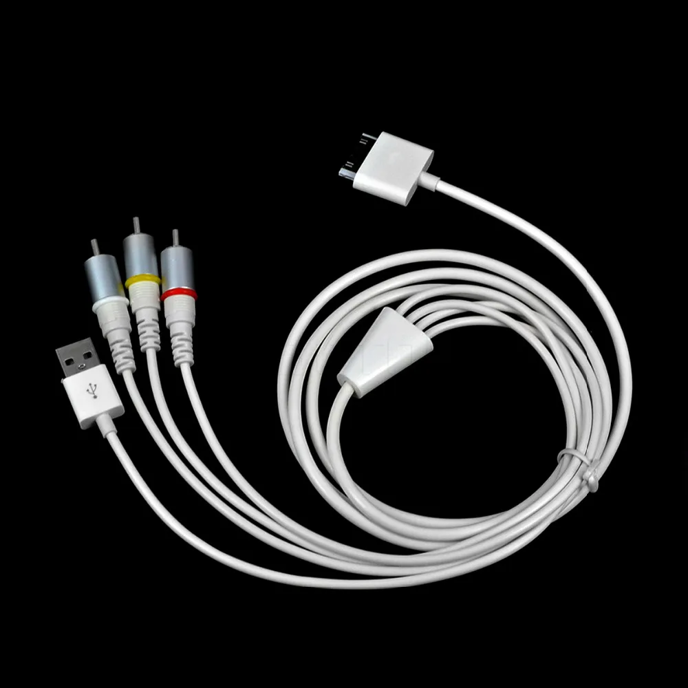 USB док станция разъем для ТВ RCA видео композитный av кабель адаптер Apple iPad 2 3 iPhone