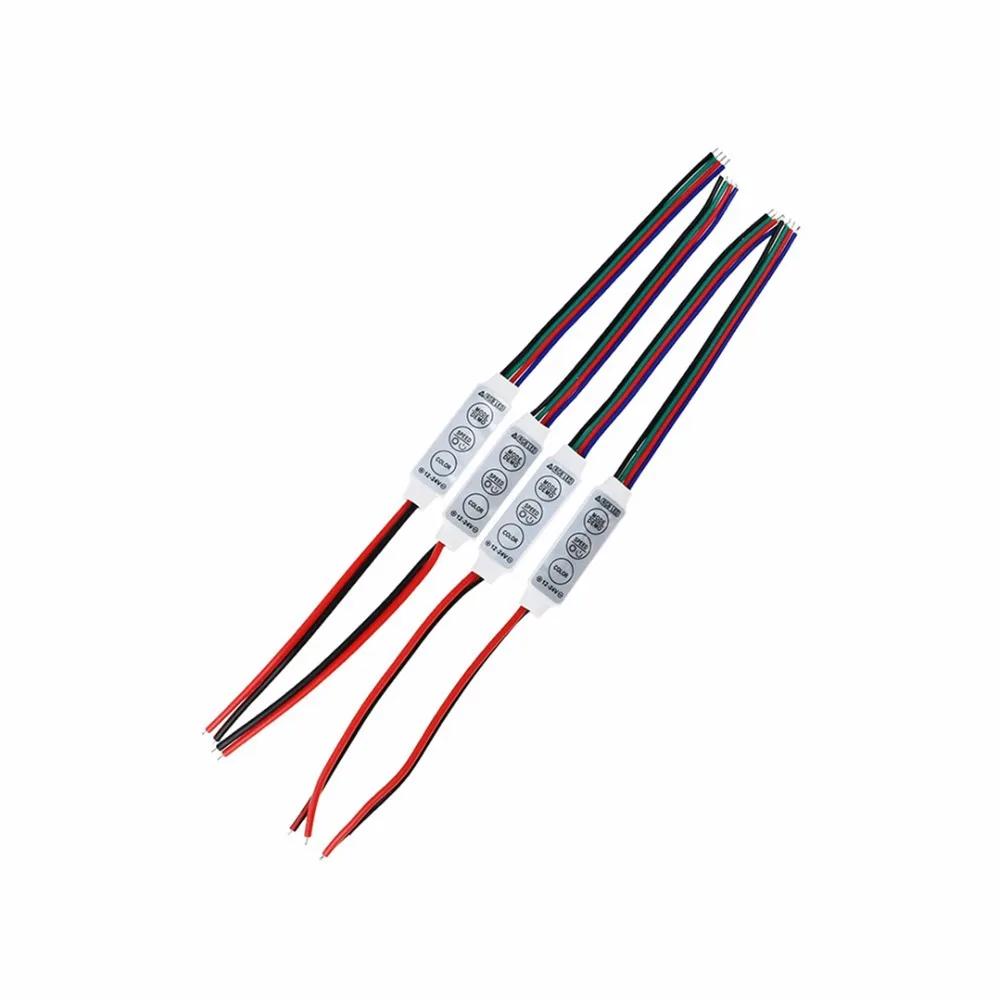 10 шт. LED RGB контроллер мини диммер + 3KEY переключатель 12В-24В 6А для 5050 3528 Светодиодная