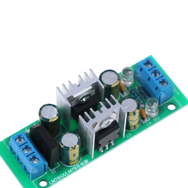 Постоянный ток 15 ~ 24 В LM7812 + LM7912 12 двойной регулятор напряжения выпрямительный