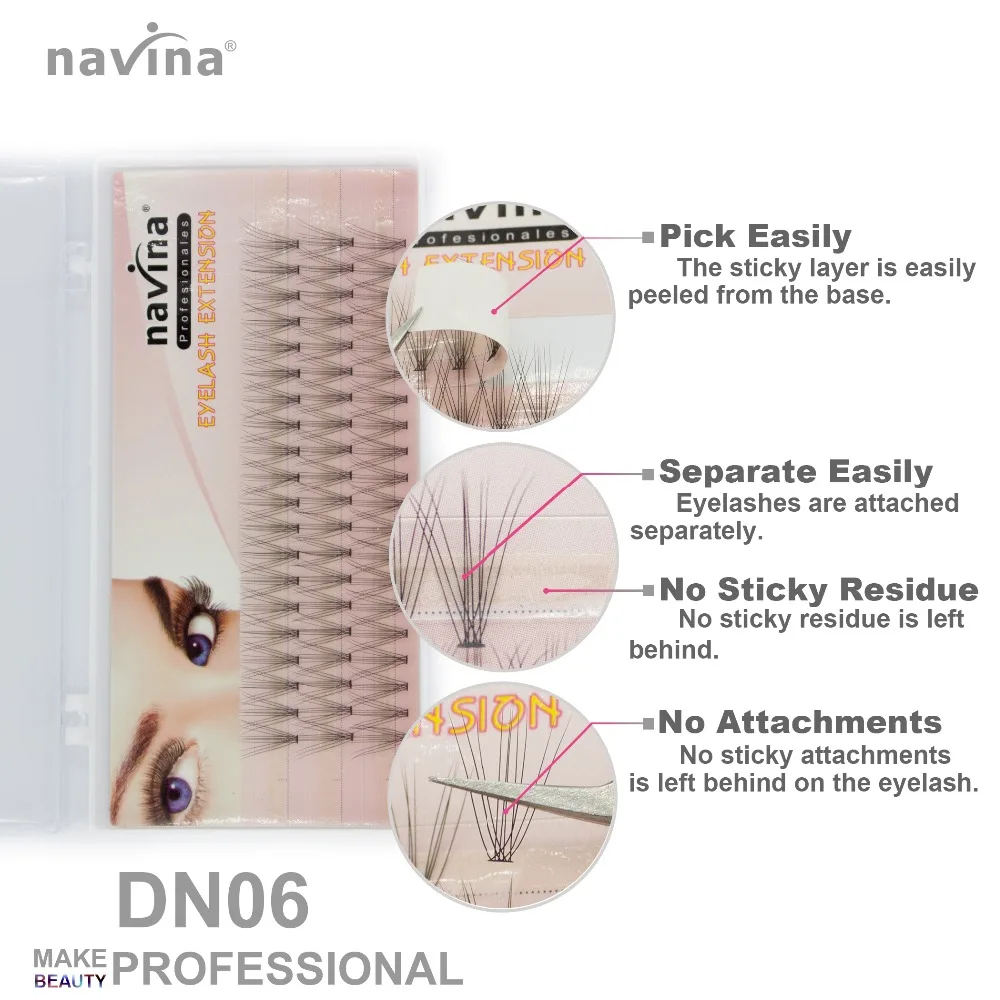 Navina более густые сильные стерео шелковые накладные ресницы для макияжа завитки C