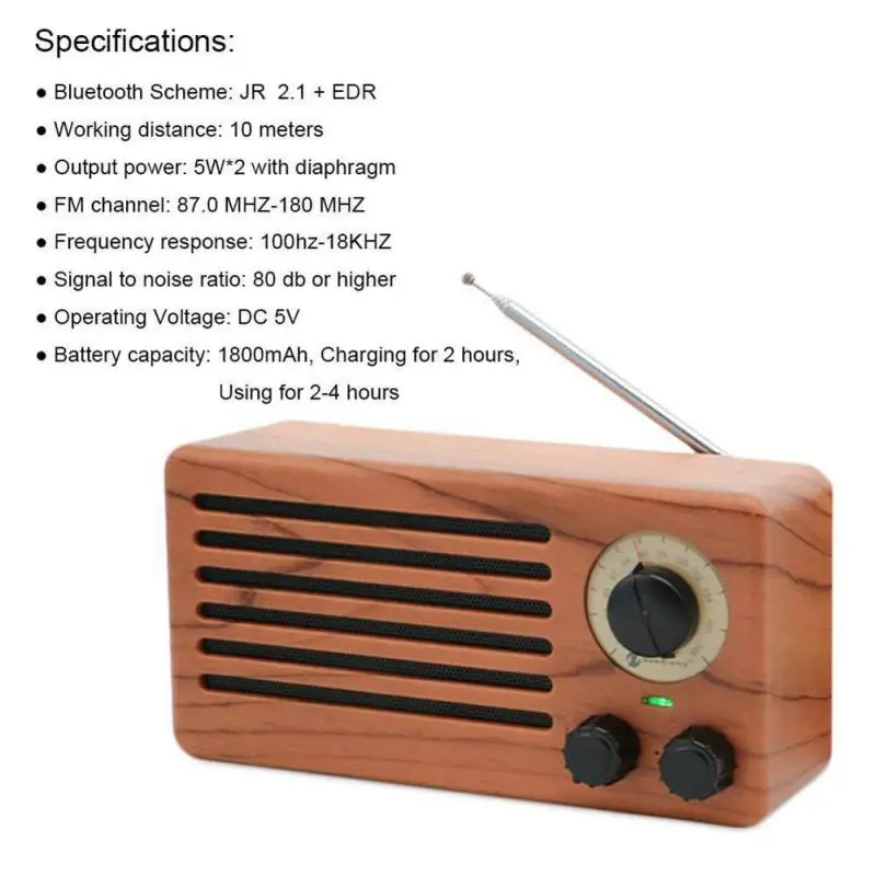 EDAL NR-3013 Ретро Bluetooth беспроводной динамик деревянный Портативный HiFi домашний