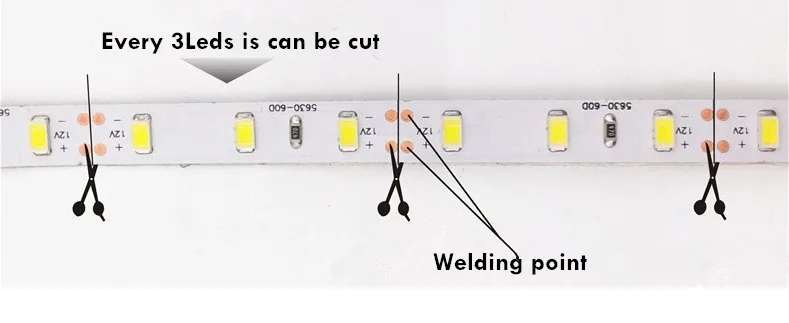 1/2/3/4/5 м Высокое качество Светодиодные ленты светильник 5630SMD супер яркий DC12V в полоску Строка Светодиодный лента не обладает водонепроницаемостью: украшение для дома, украшение дома