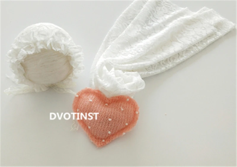 Реквизит Dvotinst для фотосъемки новорожденных мягкая кружевная шапочка сердечко
