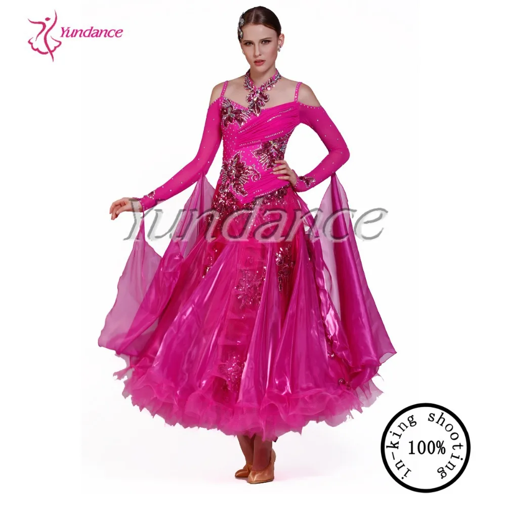 2016 элегантное красивое платье для русских танцев вишневого розового цвета Лидер