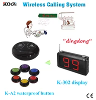 portable paging system for restaurant guest call waiter to serve with k 302 display receiver k a2 new waterproof button