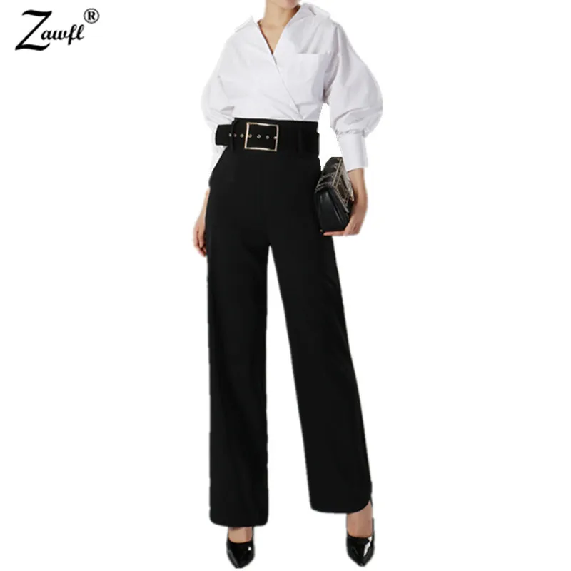 Женский модельный костюм из двух предметов Асимметричная рубашка с рукавом