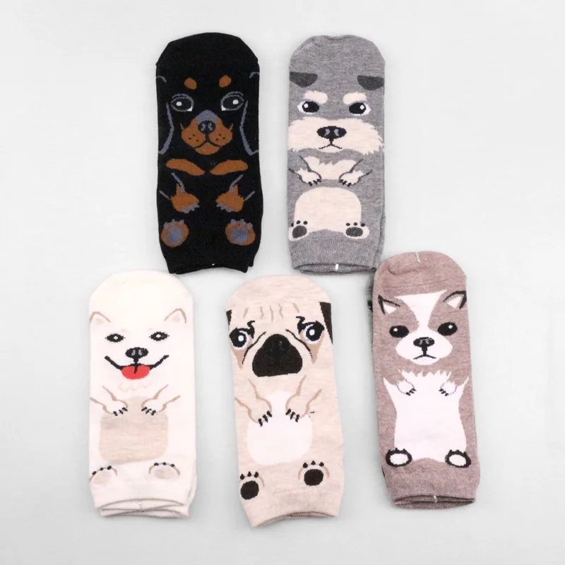 04 women socks Хлопковые женские носки, милые мопс, собака, кошка, лиса, милые Лолита носки, короткие бамбуковые кавайные хипстерские женские носки, женские носки с животными - Цвет: 04 women socks