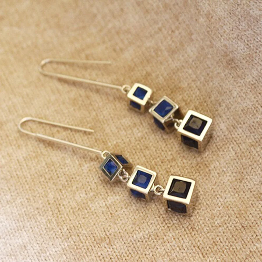 Женские винтажные серьги-кисточки дизайнерские сережки золотого и серебряного