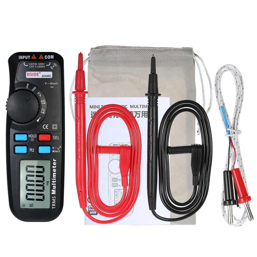 

6000 Counts Digital Multimeter Auto-Ranging Meter Voltmeter Ohmmeter Measuring Voltage Current Resistance Tester with TRMS LCD