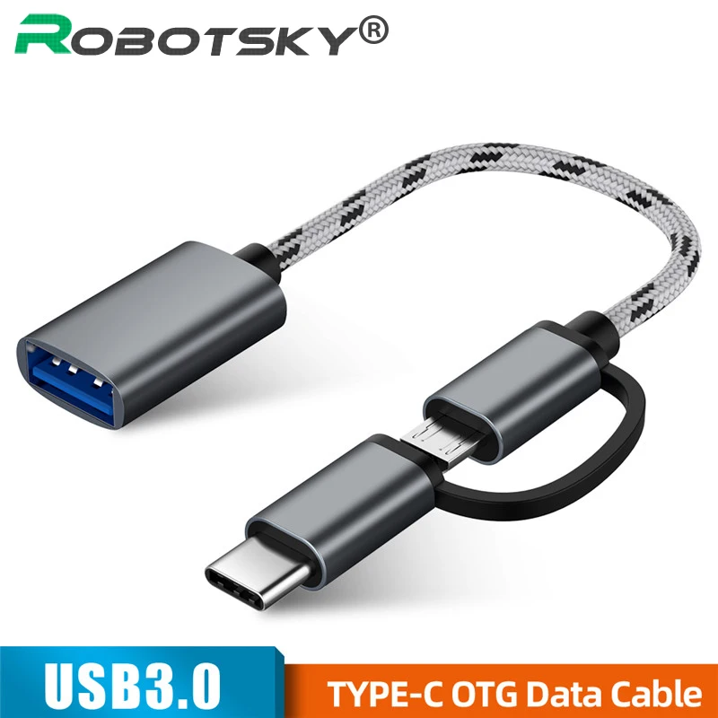 Кабель USB 3,0 2 в 1 type C Micro usb OTG кабель для синхронизации данных и зарядки для samsung Galaxy Xiaomi huawei кабель для мобильного телефона